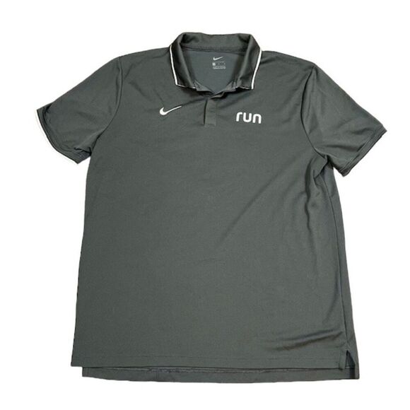 Nike Run Polo Black with White Logo and Trim Golf Performance Men's Size XL - Picture 1 of 7